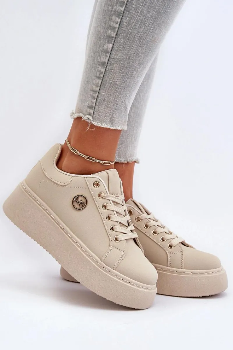 Buty Sportowe Na Platformie|Sneakersy Damskie>Boto Sneakersy Damskie Na Platformie Beżowe Eshen