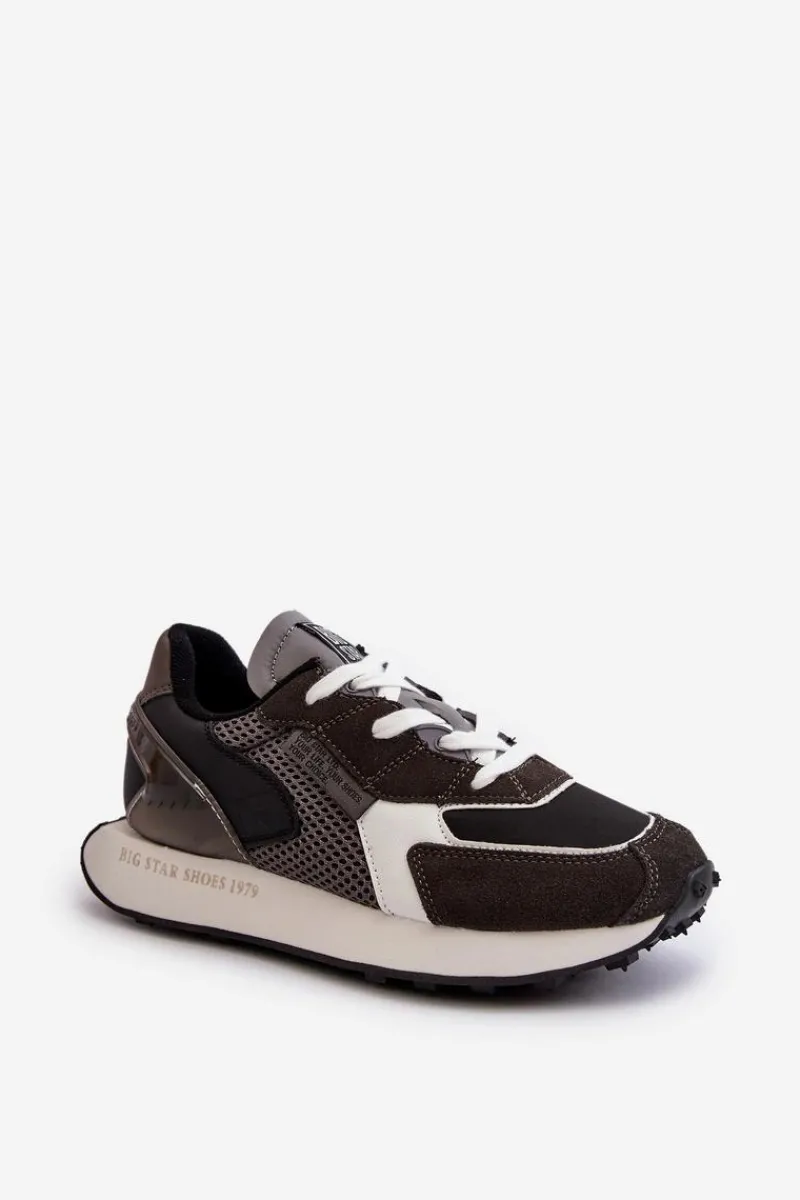 Big Star Shoes Sneakersy Damskie Na Platformie Memory Foam System Big Star NN274683 Czarne