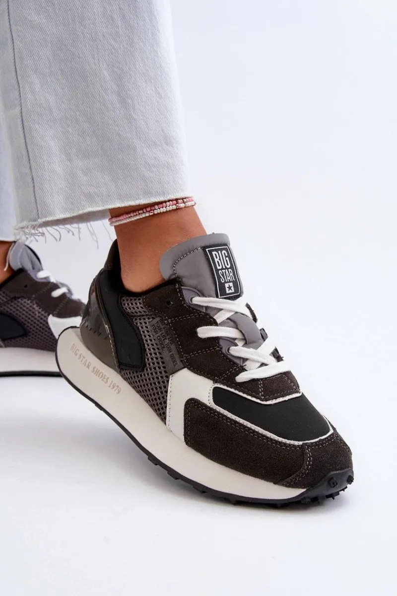 Big Star Shoes Sneakersy Damskie Na Platformie Memory Foam System Big Star NN274683 Czarne