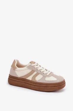 Buty Sportowe Na Platformie|Sneakersy Damskie></noscript>Boto Sneakersy Damskie Na Platformie Ciemnobeżowe Lesida