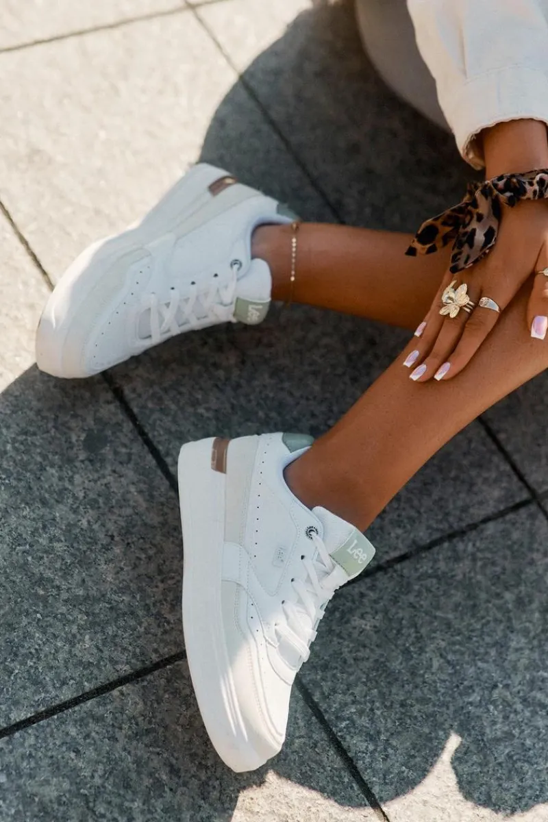 Sneakersy Damskie>Lee Sneakersy Damskie Na Platformie EMMA WOMEN LOW 50251014.04L Beżowe Beżowy