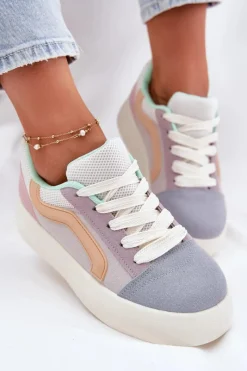 Boto Sneakersy Damskie Na Platformie Multikolor Tellnira Wielokolorowy
