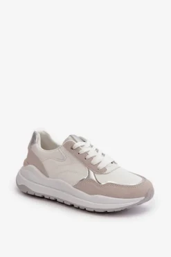 Hot Boto Sneakersy Damskie Na Platformie Z Eko Skóry Białe Issatta