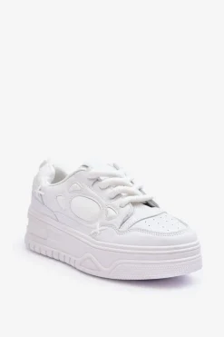 Hot Sneakersy Damskie Na Platformie Białe Finos Damskie Buty Sportowe Na Platformie|Sneakersy Damskie