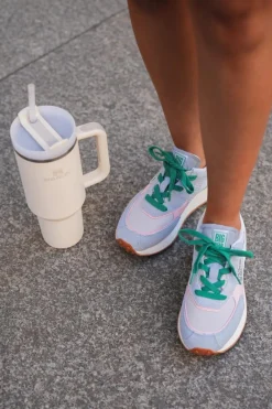 New Big Star Shoes Sneakersy Damskie Na Platformie Memory Foam System Big Star NN274682 Niebieskie