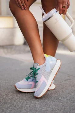 New Big Star Shoes Sneakersy Damskie Na Platformie Memory Foam System Big Star NN274682 Niebieskie