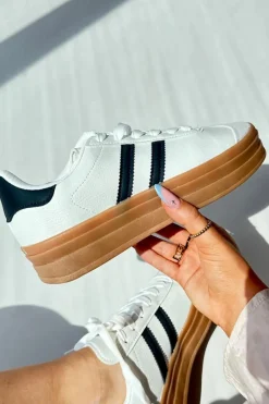 Sneakersy Damskie Na Platformie Białe Egelia Damskie Buty Sportowe Na Platformie|Sneakersy Damskie