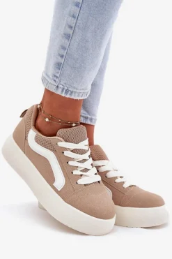 Sneakersy Damskie Na Platformie Khaki Tellnira Damskie Buty Sportowe Na Platformie|Sneakersy Damskie