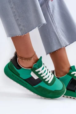 Online Sneakersy Damskie Na Platformie Big Star NN274501 Memory Foam System Zielone Damskie Buty Sportowe Na Platformie|Buty Sportowe Big Star