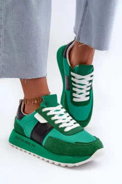 Online Sneakersy Damskie Na Platformie Big Star NN274501 Memory Foam System Zielone Damskie Buty Sportowe Na Platformie|Buty Sportowe Big Star