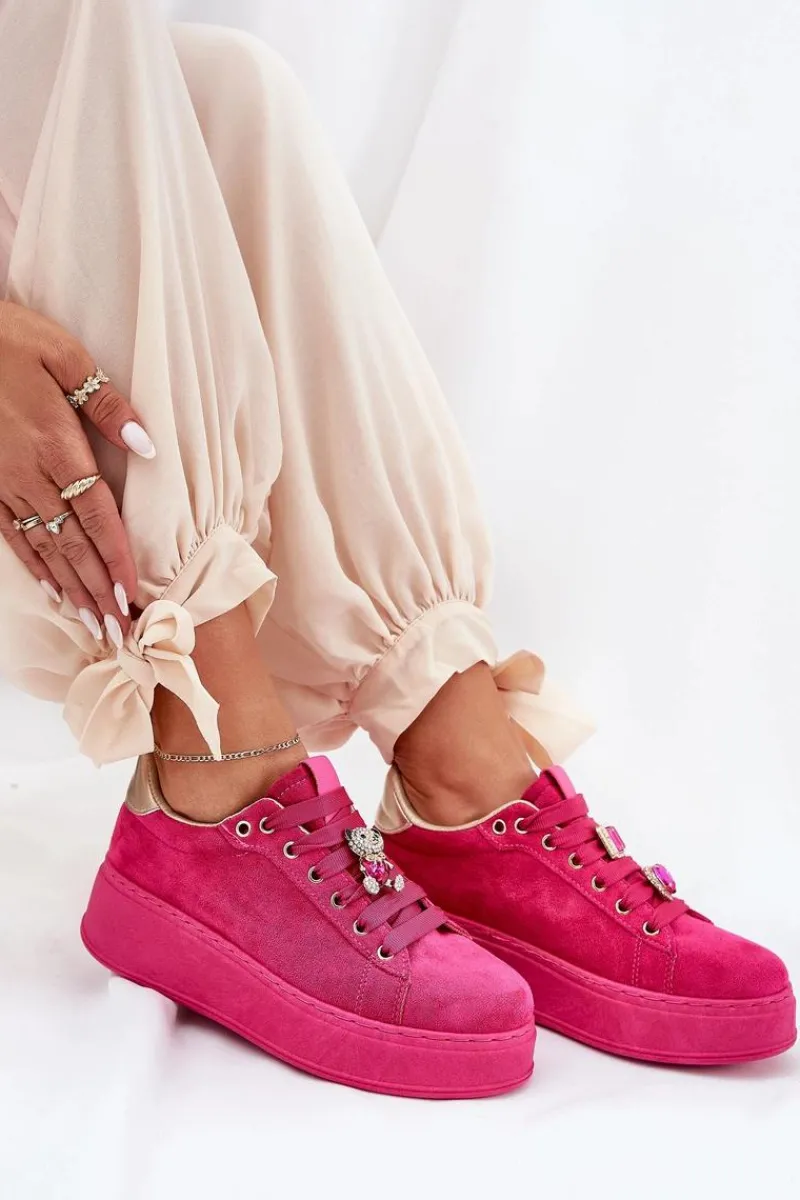 Buty Sportowe Na Platformie|Sneakersy Damskie>Boto Sneakersy Damskie Na Platformie Z Misiem Fuksja Vailina