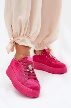Buty Sportowe Na Platformie|Sneakersy Damskie>Boto Sneakersy Damskie Na Platformie Z Misiem Fuksja Vailina
