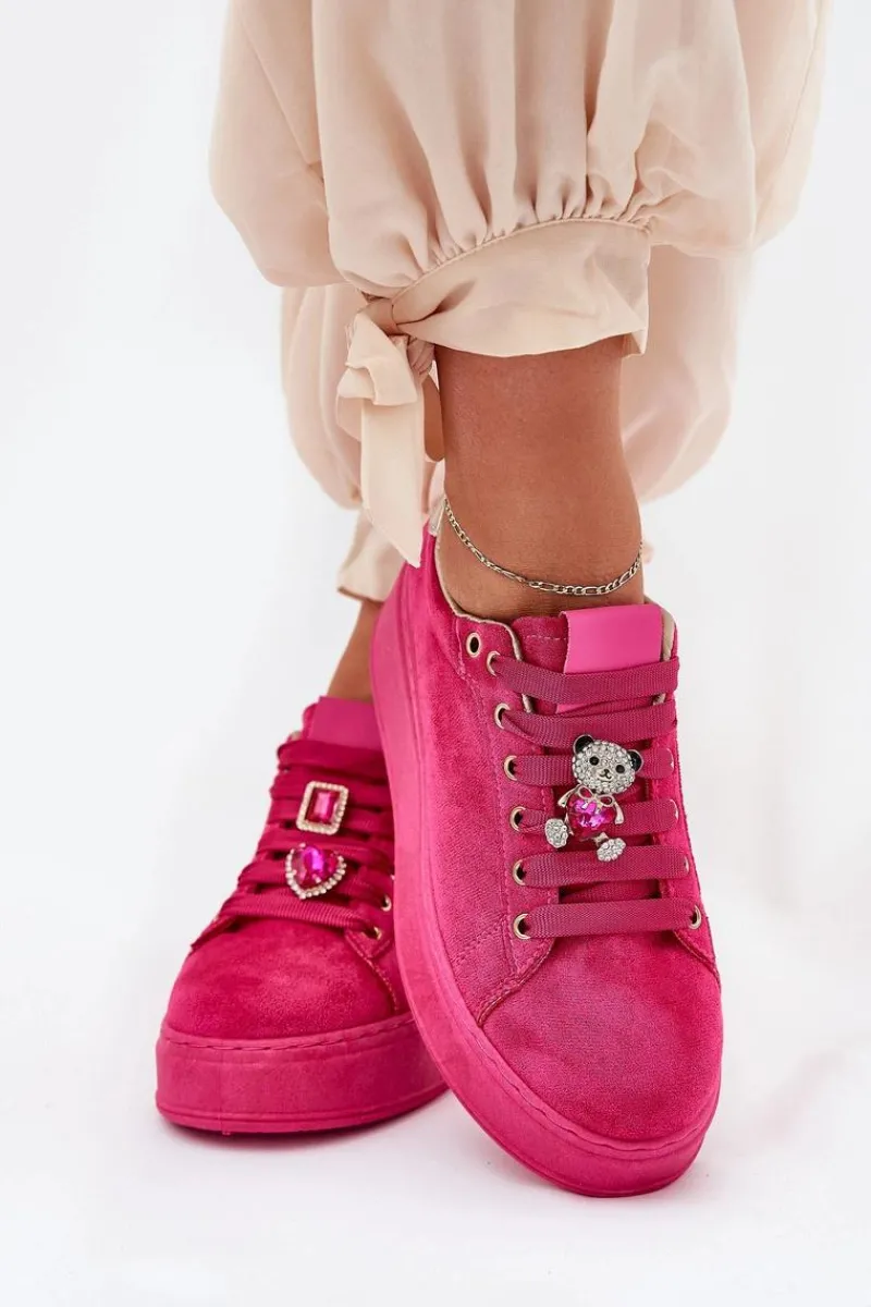 Buty Sportowe Na Platformie|Sneakersy Damskie>Boto Sneakersy Damskie Na Platformie Z Misiem Fuksja Vailina