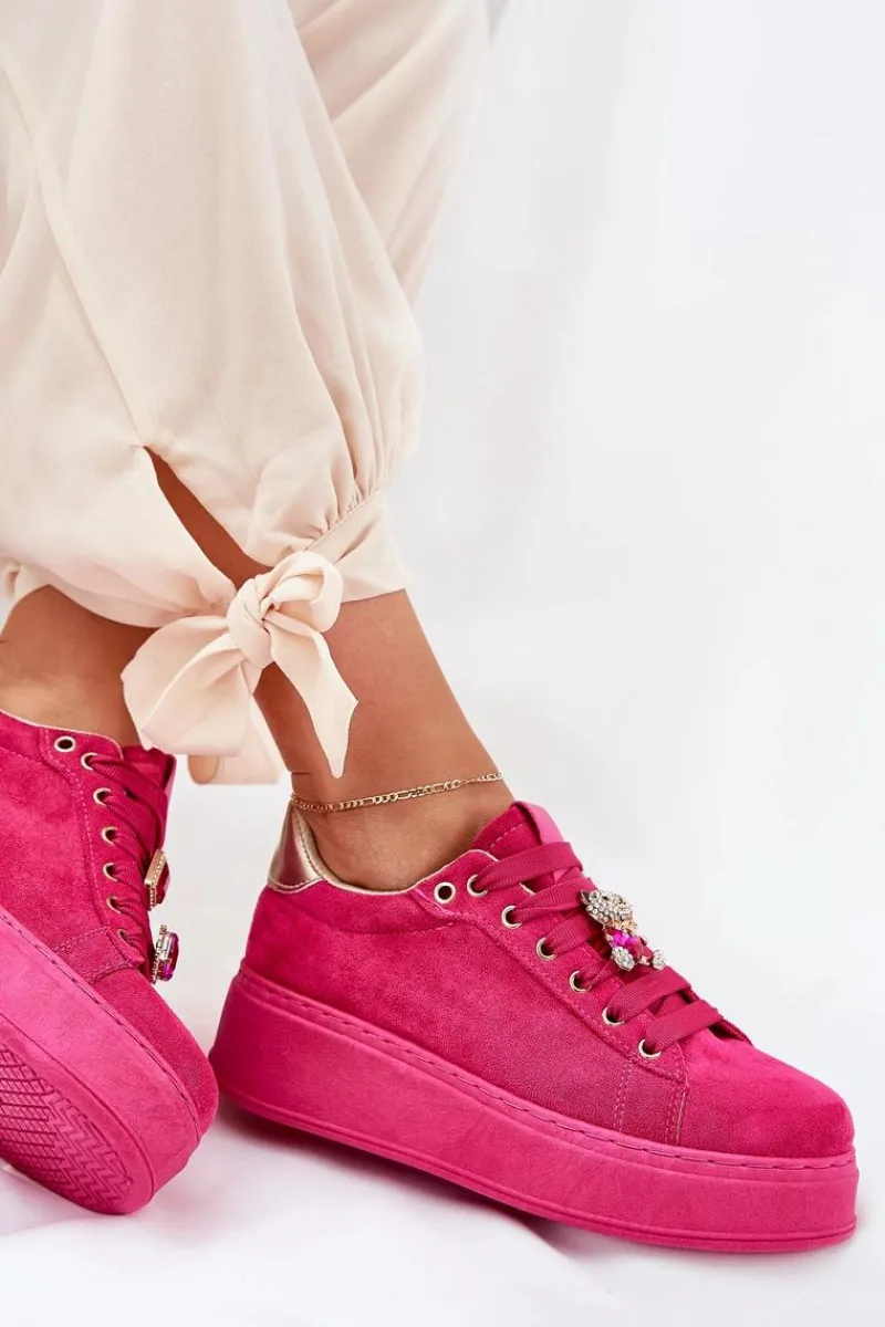 Buty Sportowe Na Platformie|Sneakersy Damskie>Boto Sneakersy Damskie Na Platformie Z Misiem Fuksja Vailina