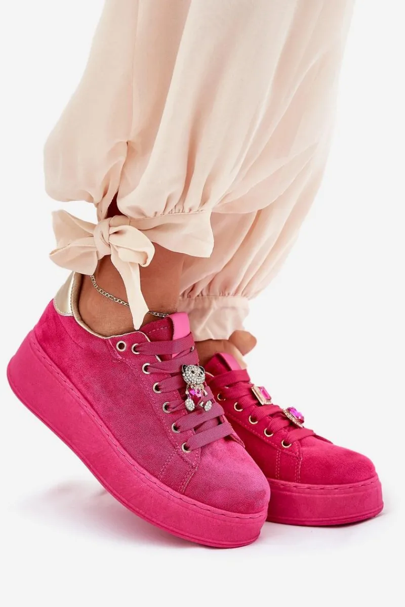 Buty Sportowe Na Platformie|Sneakersy Damskie>Boto Sneakersy Damskie Na Platformie Z Misiem Fuksja Vailina