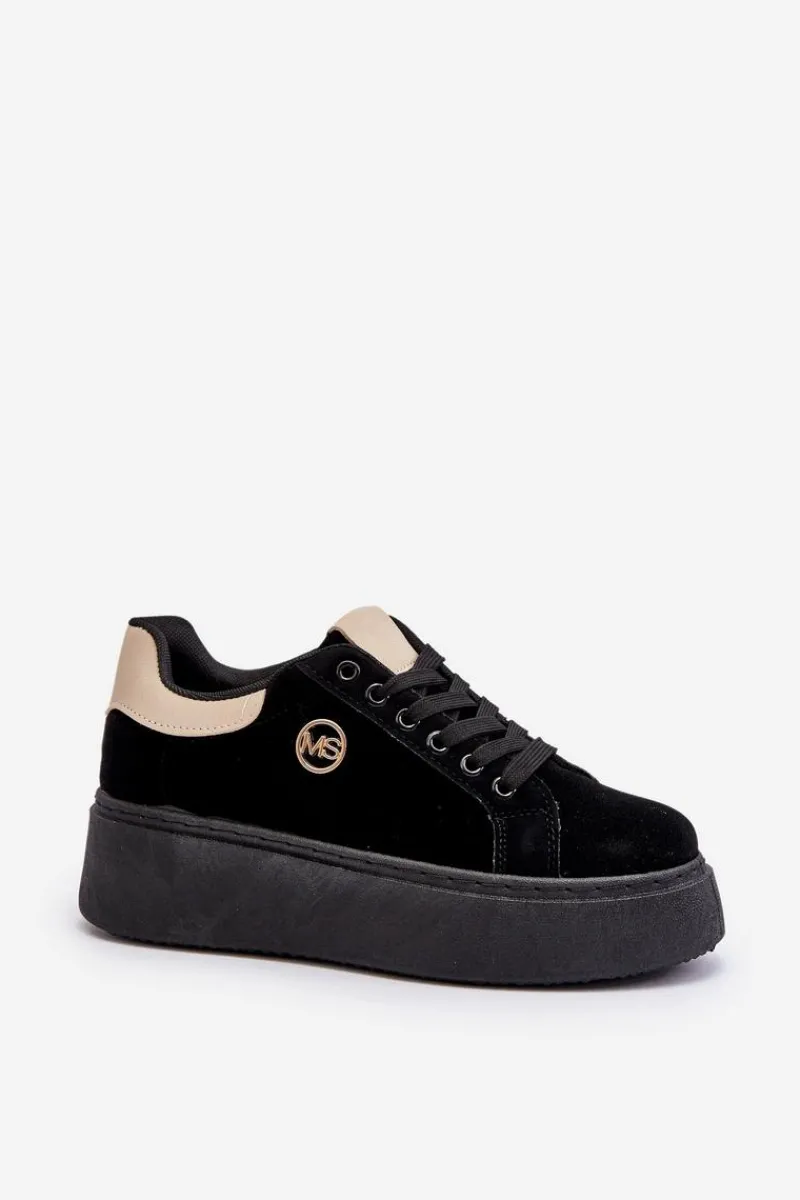 Sale Boto Sneakersy Damskie Na Platformie Czarne Eshen