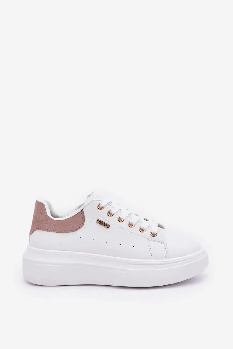 Buty Sportowe Na Platformie|Sneakersy Damskie>Boto Sneakersy Damskie Na Platformie Eko Skóra Białe Lelandine