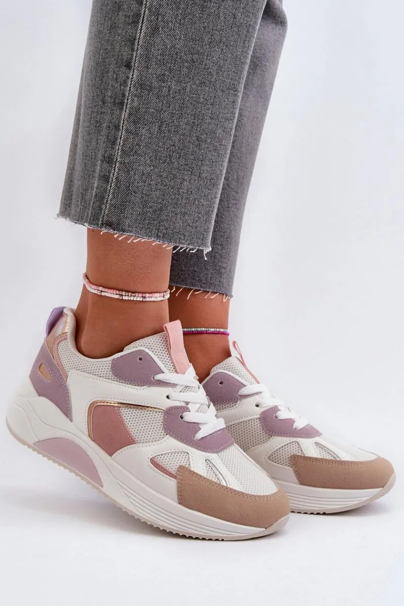 Boto Sneakersy Damskie Na Platformie Fioletowe Lenivia Fioletowy