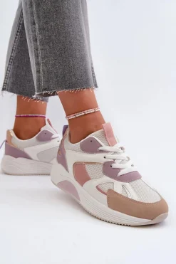 Boto Sneakersy Damskie Na Platformie Fioletowe Lenivia Fioletowy