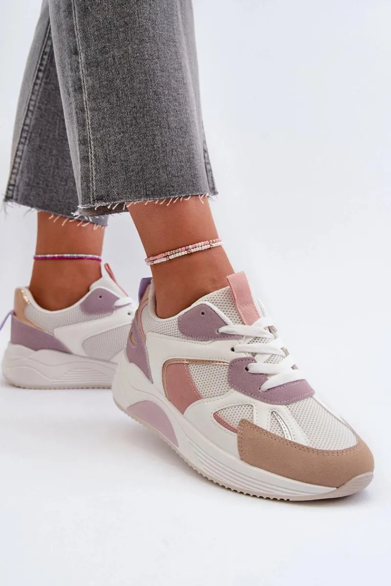 Boto Sneakersy Damskie Na Platformie Fioletowe Lenivia Fioletowy