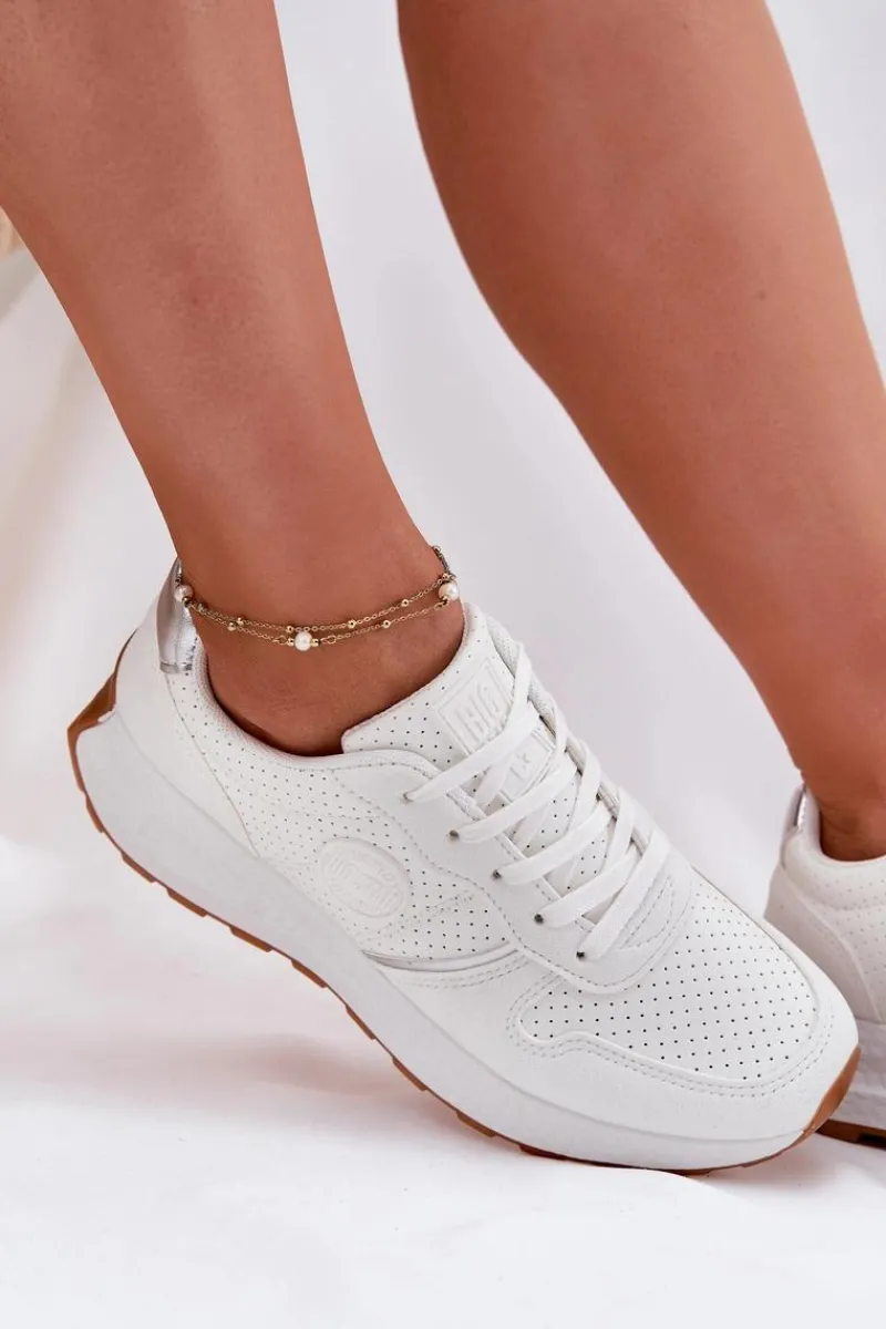 Online Sneakersy Damskie Na Platformie Big Star RR274487 Hi-Poly System Białe Damskie Buty Sportowe Na Platformie|Buty Sportowe Big Star