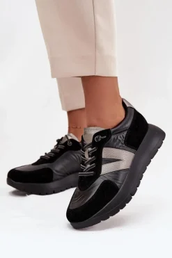 Sneakersy Damskie>Buty damskie Vinceza Sneakersy Damskie Na Platformie Vinceza 58561 Czarne Czarny