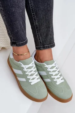 Sneakersy Damskie Niskie Zielone Ennorwen Damskie Sneakersy Damskie