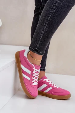 Sneakersy Damskie Niskie Fuksja Ennorwen Damskie Sneakersy Damskie