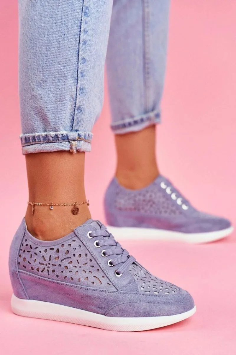 Sneakersy Damskie>Buty Sergio Leone Sneakersy Damskie Sergio Leone Ażurowe Niebieskie PB122