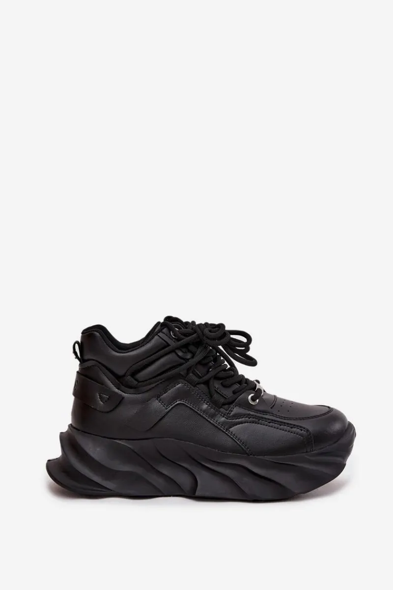 Discount GOE Sneakersy Damskie Skóra Naturalna SS2N4036 Czarne Czarny