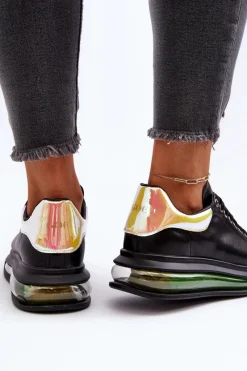 Discount GOE Sneakersy Damskie Skórzane NN2N4030 Czarne Czarny