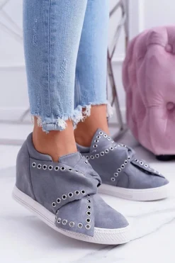 Sneakersy Damskie>Boto Sneakersy damskie Szare Koturny LU BOO Margo