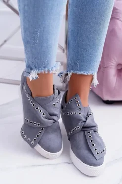 Sneakersy Damskie>Boto Sneakersy damskie Szare Koturny LU BOO Margo