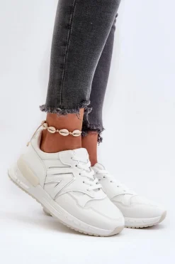 Sneakersy Damskie>Boto Sneakersy Damskie Z Eko Skóry Białe Vinelli Biały