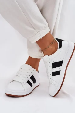 Hot Sneakersy Damskie Z Eko Skóry Białe Arlenina Damskie Sneakersy Damskie