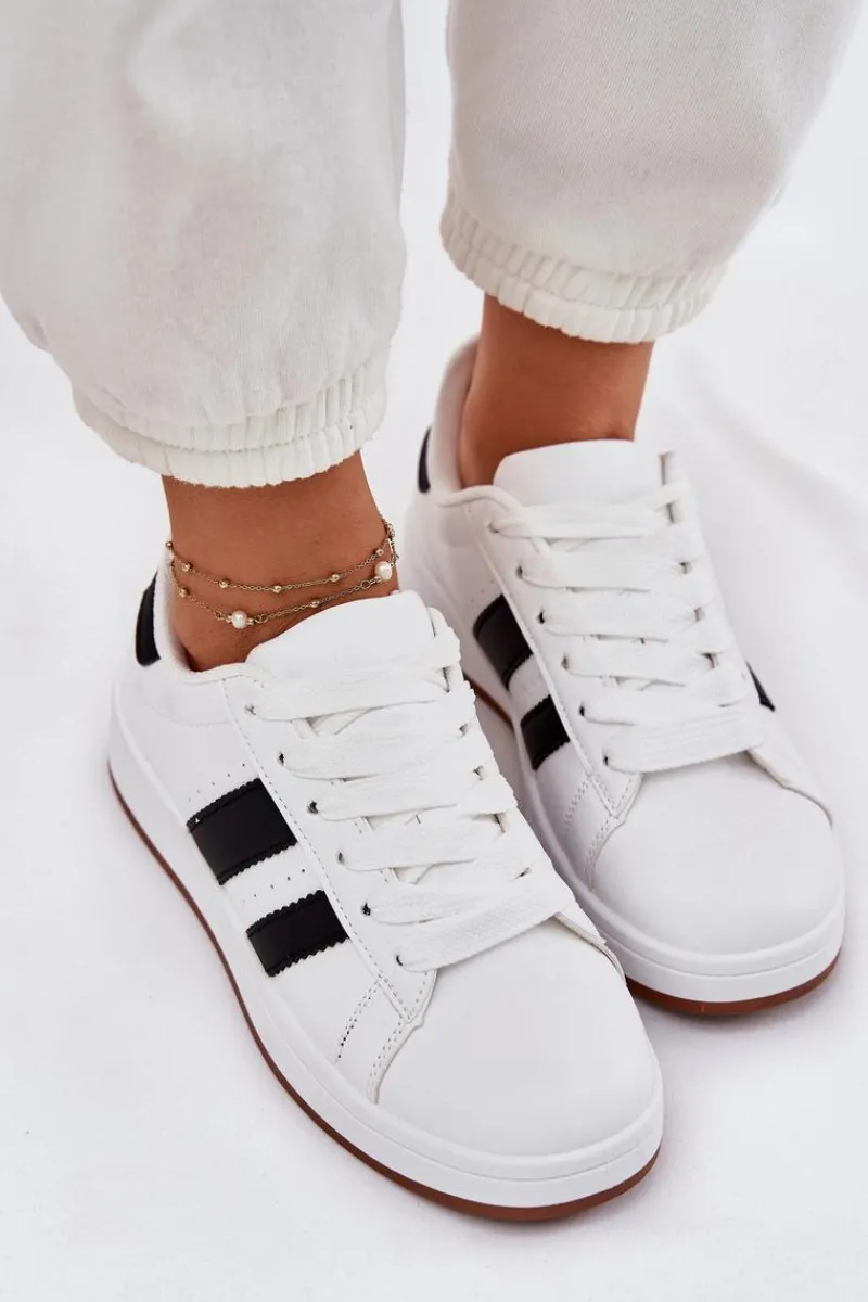 Hot Sneakersy Damskie Z Eko Skóry Białe Arlenina Damskie Sneakersy Damskie