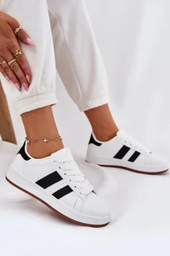 Hot Sneakersy Damskie Z Eko Skóry Białe Arlenina Damskie Sneakersy Damskie