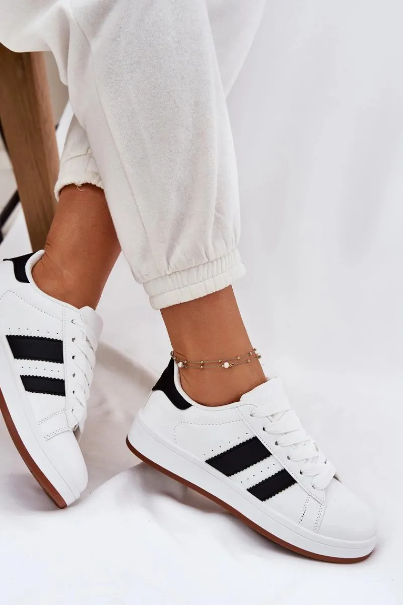 Hot Sneakersy Damskie Z Eko Skóry Białe Arlenina Damskie Sneakersy Damskie