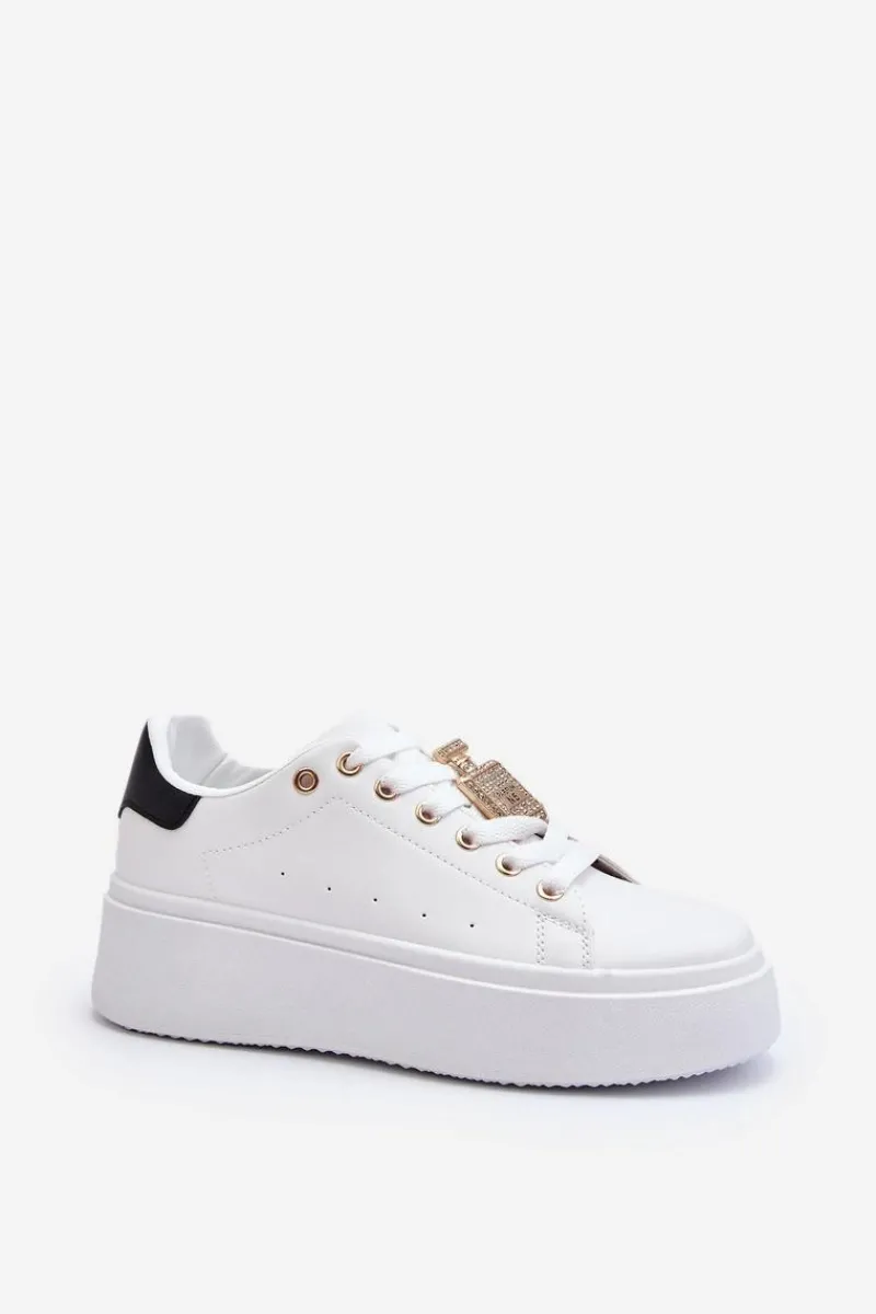 Online Boto Sneakersy Damskie Z Ozdobą Białe Celedria Biały