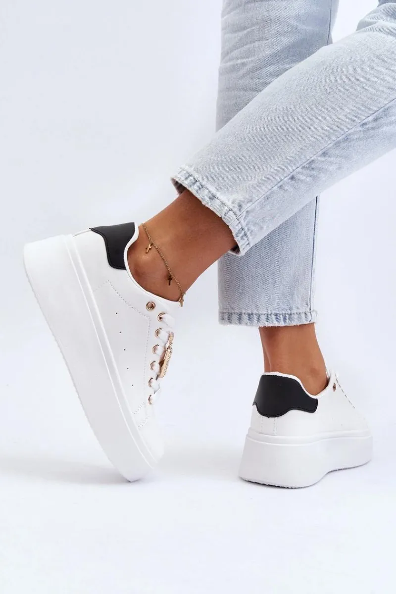 Online Boto Sneakersy Damskie Z Ozdobą Białe Celedria Biały