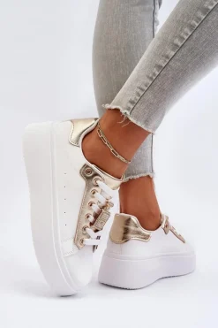 Best Boto Sneakersy Damskie Z Ozdobą Białe Celedria