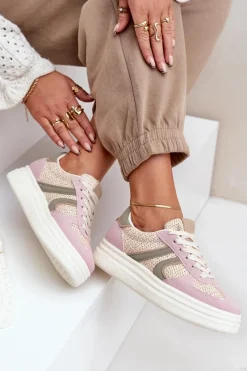 Buty Sportowe Na Platformie|Sneakersy Damskie>Boto Sneakersy Damskie Z Plecionką Na Platformie Multikolor Lesida Wielokolorowy