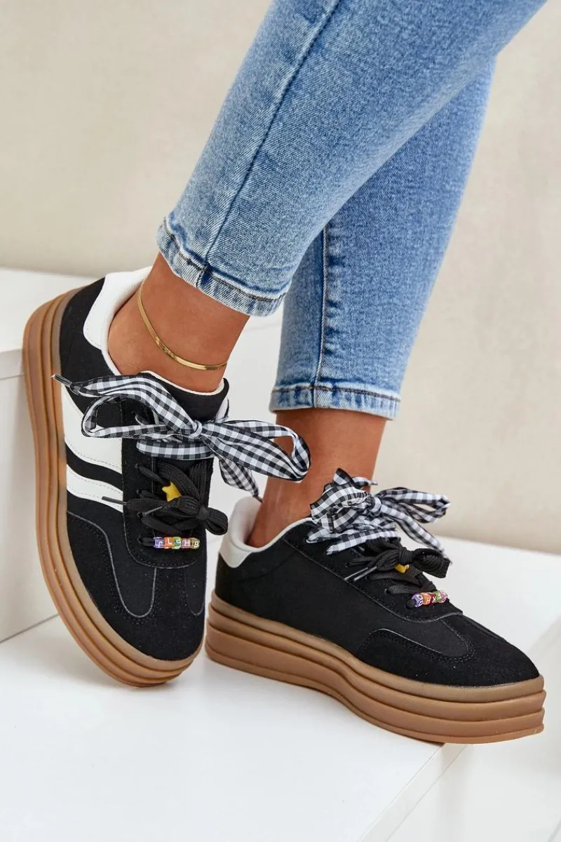 New Boto Sneakersy Damskie Z Przypinkami Czarne Jariana