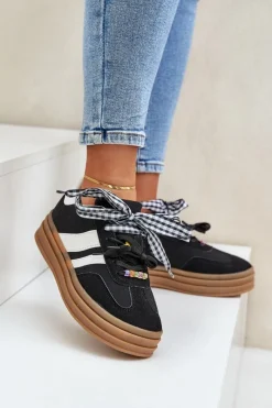 New Boto Sneakersy Damskie Z Przypinkami Czarne Jariana