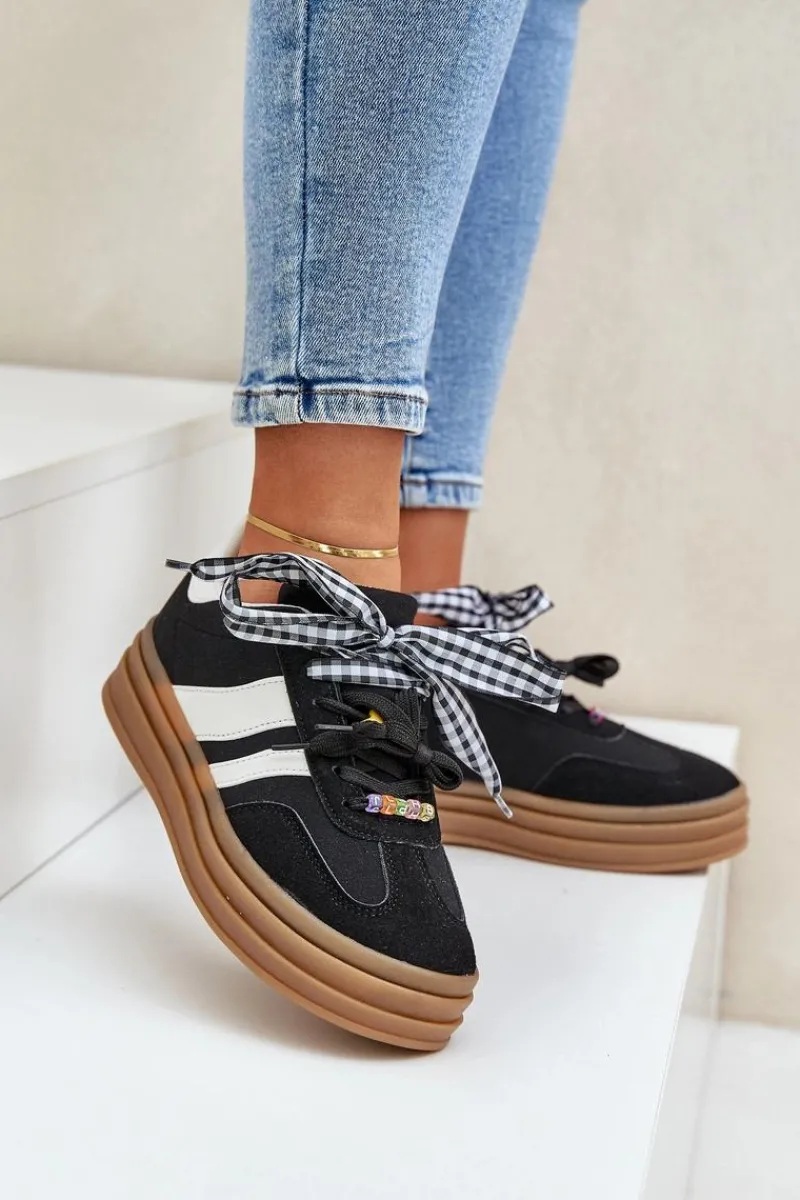 New Boto Sneakersy Damskie Z Przypinkami Czarne Jariana