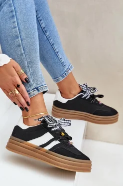 New Boto Sneakersy Damskie Z Przypinkami Czarne Jariana