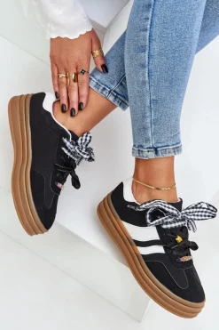 New Boto Sneakersy Damskie Z Przypinkami Czarne Jariana