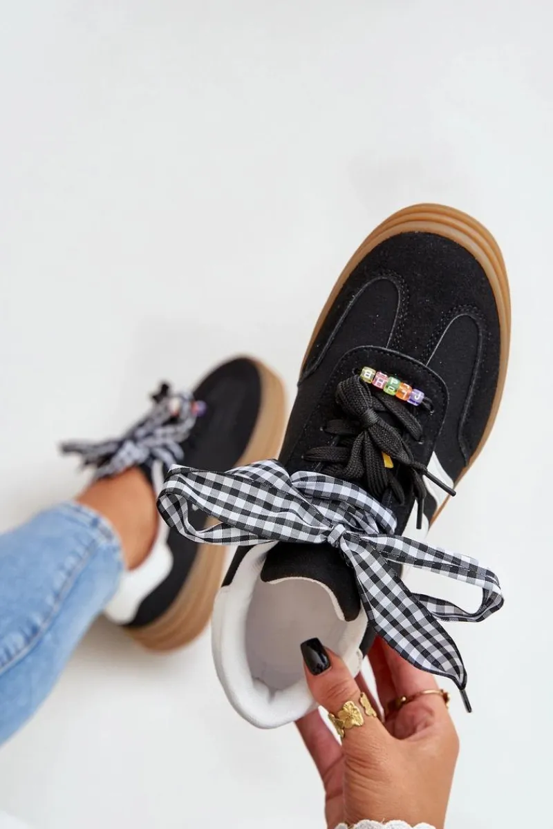 New Boto Sneakersy Damskie Z Przypinkami Czarne Jariana