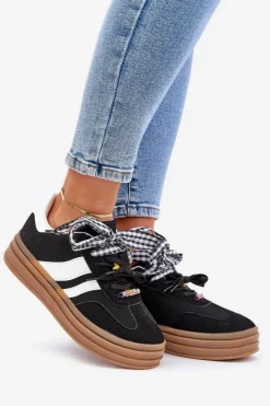 New Boto Sneakersy Damskie Z Przypinkami Czarne Jariana