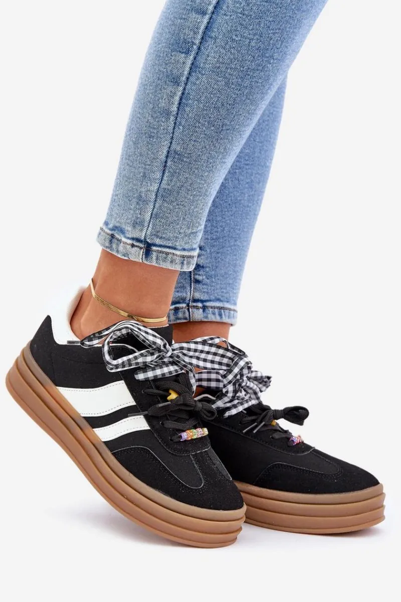 New Boto Sneakersy Damskie Z Przypinkami Czarne Jariana